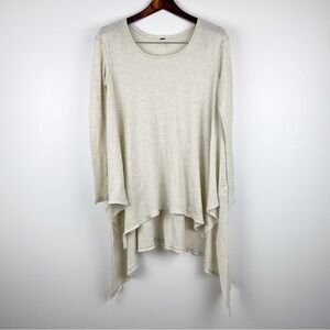 Free People Asymmetrical Thermal Oversized High Low Hem Tunic Top Size XS